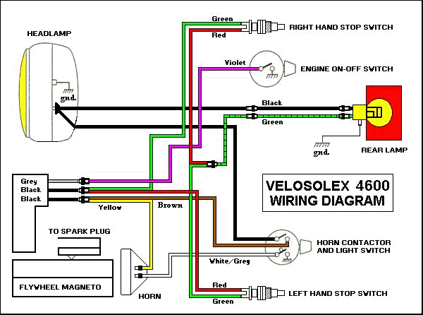 VeloSoleX 4600 V2-V3 Wiring Diagram